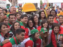 Welcoming Ceremony in Athletes' Village, Toronto, PanAm Games Stock Footage
