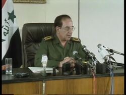 IRAQ: FOREIGN MINISTER MOHAMMAD SAID AL-SAHHAF PRESS CONFERENCE News Clip