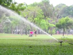 HD:Sprinkler in the park. Stock Footage