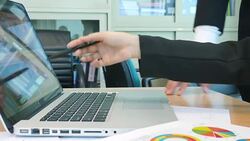 Businessman presenting the financial report Stock Footage