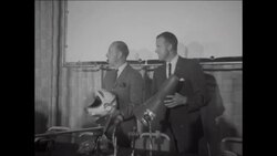 CAN617 AMERICAN ASTRONAUTS CHARLES CONRAD AND GORDON COOPER IN ATHENS GIVE PRESS CONFERENCE Instructional Video