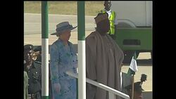 Queen & Prince Philip Depart Abuja Airport News Clip