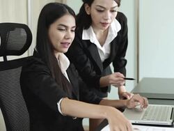 Two businesswomen team Stock Footage