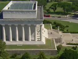 WS AERIAL ZI ZO View of Lincoln Memorial / Washington, Dist. of Columbia, United States Stock Footage