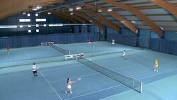 HA WS People Playing Mixed Doubles Stock Footage