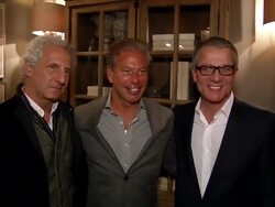 Gary Friedman and Carlos Alberini at The opening of the Restoration Hardware Gallery at the Historic Museum of Natural History in Boston Stock Footage