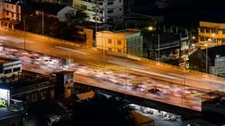 Traffic jam on highway, rush hour busy traffic driving on highway Stock Footage