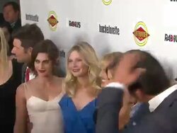 James Marsden, Rebel Wilson, Kirsten Dunst, Isla Fisher, Kyle Bornheimer at Bachelorette Los Angeles Premiere Stock Footage