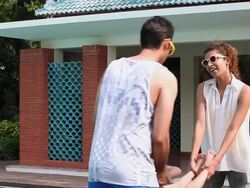 Family playing in the farm house, Delhi, India Stock Footage