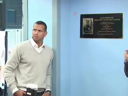Alex Rodriguez at the Bronx-Lebanon Hospital Center Dedication Ceremony to Alex Rodriguez Stock Footage