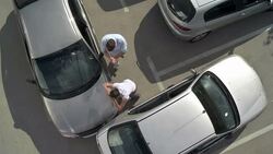 HA Drivers Arguing After The Accident Stock Footage