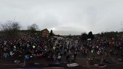 Ashbourne Shrovetide Football Match 2018 Stock Footage