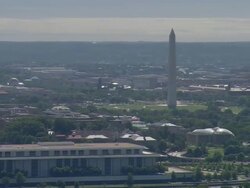 WS AERIAL View of Washington Monument and city / Washington, Dist. of Columbia, United States Stock Footage