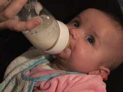 Baby Elisa during her milky moment Stock Footage