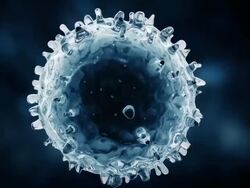 T cell or virus single in blue Stock Footage