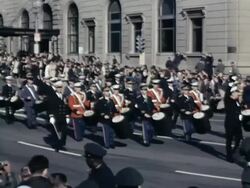 President Kennedy's coffin proceeds down Pennsylvania Avenue Stock Footage