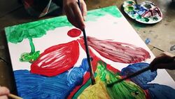 Family painting Stock Footage