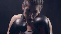 Boxing in the shadow. Struggling with weaknesses Stock Footage