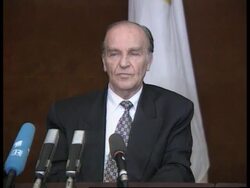 Bosnia - Izetbegovic On Signed Ceasefire Agreement Instructional Video