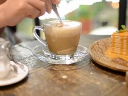 HD:Coffee at relax time in coffee cafe Stock Footage