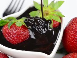 strawberry in chocolate Stock Footage