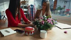 Women new business florist startup Stock Footage