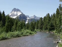 HD video Swiftcurrent Creek and Garden Wall Glacier National Park Stock Footage