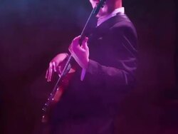 Musician is playing the bass guitar. Stock Footage