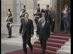 Blair meets French PM Raffarin News Clip