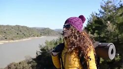 Female explorer Stock Footage