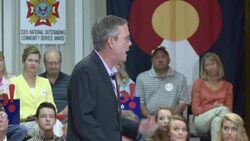 Jeb Bush town hall in Denver Stock Footage