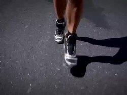 Running in mountains Stock Footage