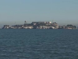 beautiful view of Alcatraz Stock Footage