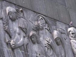 CU Monument to the Ghetto Heroes Stock Footage