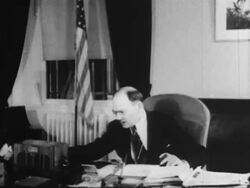 Secret Service chief speaks with his male secretary Stock Footage