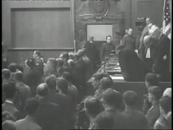 The world holds nazi war criminals to account at the 1946 Nuremburg trials. News Clip