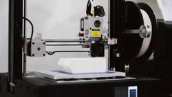 Three dimensional 3D printing machine in action Stock Footage
