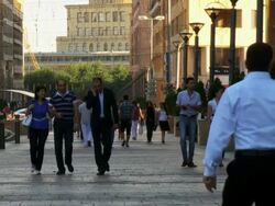 MS Pedestrians walking at Northern avenue / Yerevan, Armenia Stock Footage
