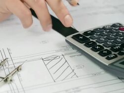Architect Working on Blue Print Stock Footage