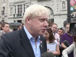 INTERVIEW: Boris Johnson on the Cultural Olympiad at Piccadilly Circus Circus at Piccadilly Theatre on September 02, 2012 in London, England (Footage by Getty Images) Stock Footage