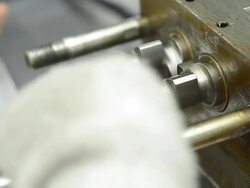 clean twin blade with awl while working Stock Footage