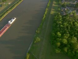 AERIAL WS View of residential area side of river / New Orleans, Louisiana, United States Stock Footage