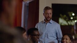 Restaurant owner checks in on dinner party Stock Footage