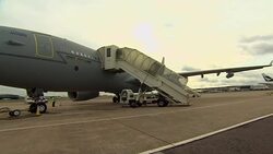 Stock Shots of RAF Voyager Aircraft at Heathrow Airport News Clip