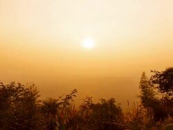 Sunrise or sunset over mountain. Stock Footage