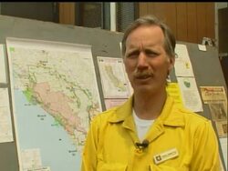 The return of some residents to their homes Monday marked progress in California's siege of wildfires, but forecasters warned that weather was turning back in favor of the flames. News Clip