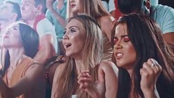 Group of fans sad for sports team Stock Footage