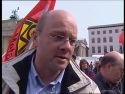 Tens of thousands in demos against Schroeder''s reforms News Clip