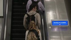 London Tube station trials standing-only escalators News Clip