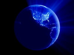 HD - Spinning Earth at night (loopable) Stock Footage